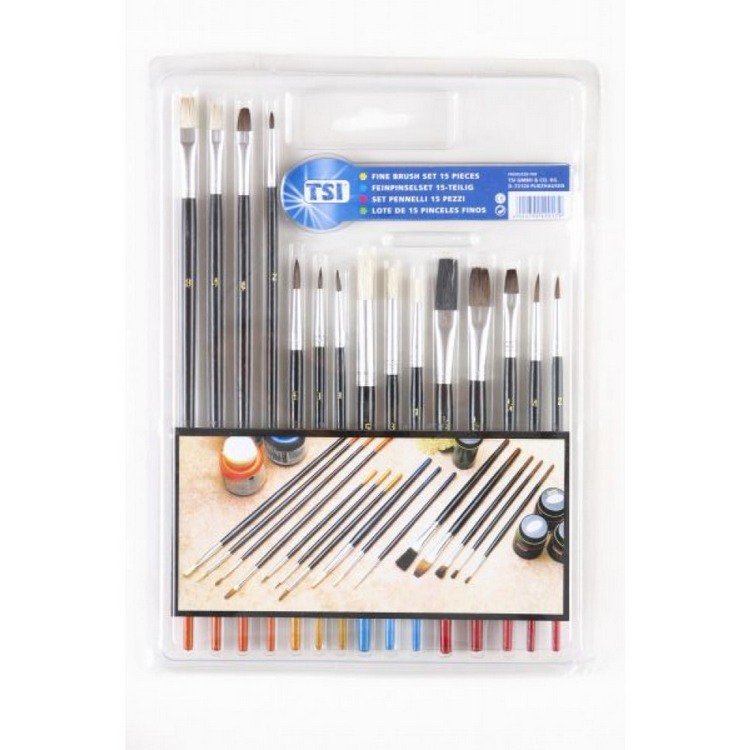 TSI Fine Brushes, Set of 15 Brushes